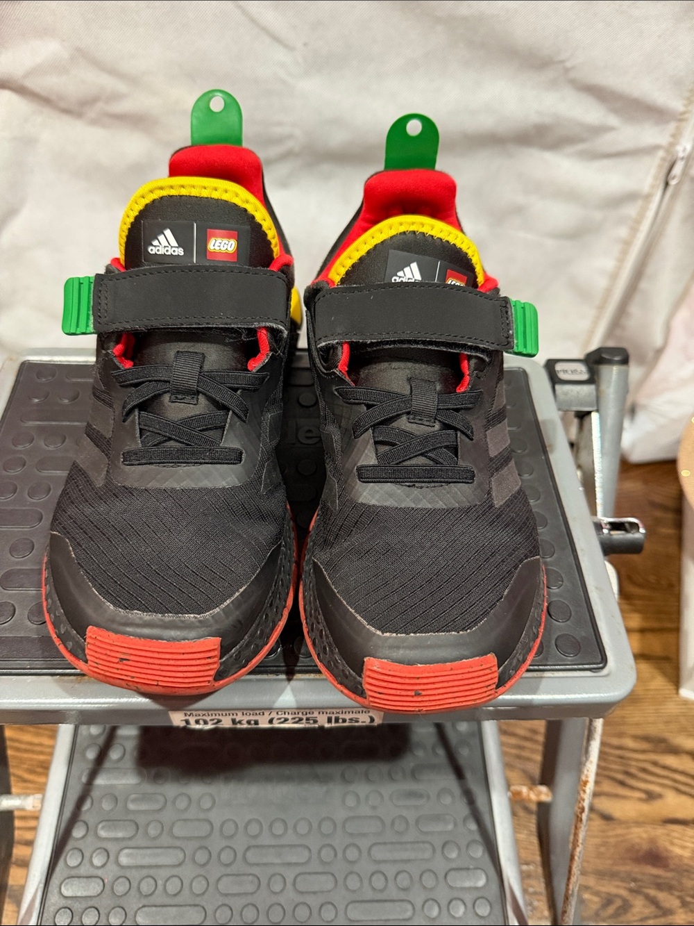 adidas Kids Black, Red & Green LEGO-Inspired Sneakers